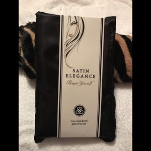 Two Satin Elegance Black Pillowcase